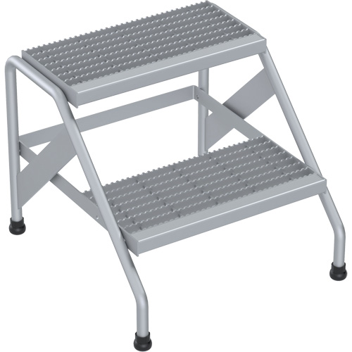 Aluminum Step Stand, 2 Step(s), 22-13/16" W x 24-9/16" L x 20" H, 500 lbs. Capacity Absolute Business Supply
