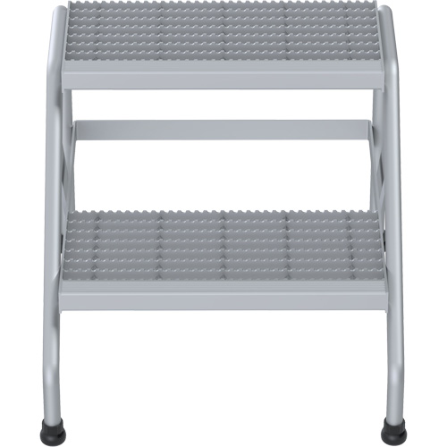 Aluminum Step Stand, 2 Step(s), 22-13/16" W x 24-9/16" L x 20" H, 500 lbs. Capacity Absolute Business Supply
