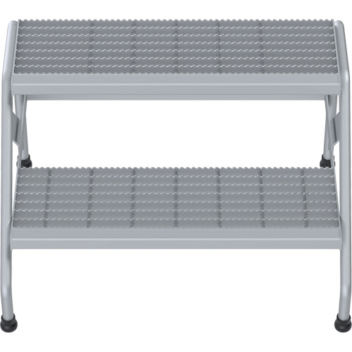 Aluminum Step Stand, 2 Step(s), 32-13/16" W x 24-9/16" L x 20" H, 500 lbs. Capacity Absolute Business Supply