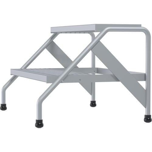Aluminum Step Stand, 2 Step(s), 32-13/16" W x 24-9/16" L x 20" H, 500 lbs. Capacity Absolute Business Supply