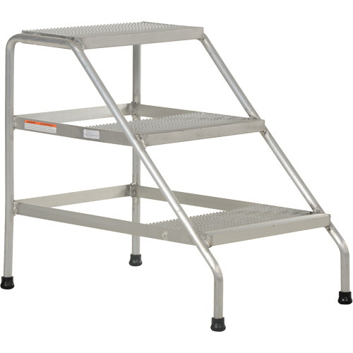 Aluminum Step Stand, 3 Step(s), 22-13/16" W x 34-9/16" L x 30" H, 500 lbs. Capacity Absolute Business Supply