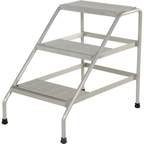 Aluminum Step Stand, 3 Step(s), 22-13/16" W x 34-9/16" L x 30" H, 500 lbs. Capacity Absolute Business Supply