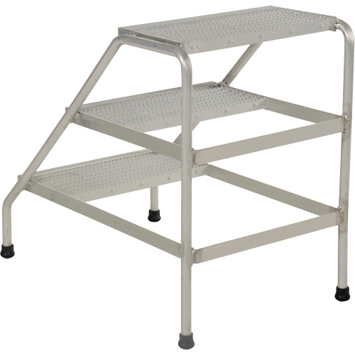 Aluminum Step Stand, 3 Step(s), 22-13/16" W x 34-9/16" L x 30" H, 500 lbs. Capacity Absolute Business Supply