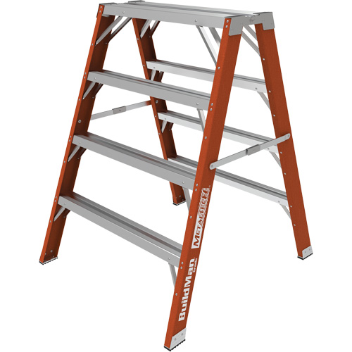 Escabeau chevalet &eacute;tabli Buildman, 4' ha x 36,25" la x 40,5" pr, Capacit&eacute; de 300 lb, Fibre de verre Absolute Business Supply