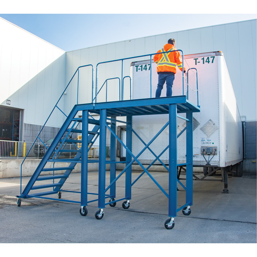 Snow Ladder, Steel, 10 Steps, 99" H, 85-1/2" D, 48" Step, Serrated Absolute Business Supply
