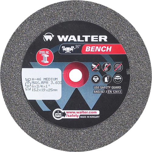Bench Grinding Wheels, 6" x 1", 1" Arbor, 1 Absolute Business Supply