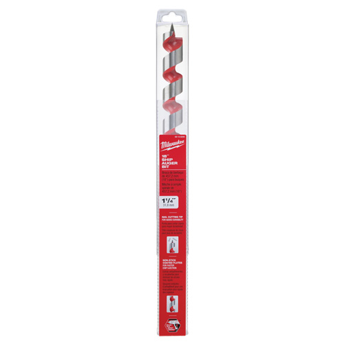 Ship Auger Drill Bit, 1-1/4" Diameter, 15" Flute, 7/16" Hex Shank Absolute Business Supply