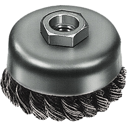 Brosse boisseau &agrave; fil nou&eacute;, 3" dia. x 5/8"-11 arbre Absolute Business Supply