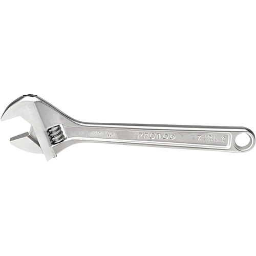 Adjustable Wrench, 12-1/8" L, 1-19/32" Max Width, Chrome Absolute Business Supply