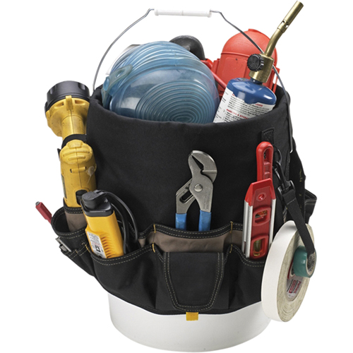Sacs Bucket Buddy &agrave; 48 pochettes, 6" lo x 11" la x 12" h, Polyester, Noir Absolute Business Supply