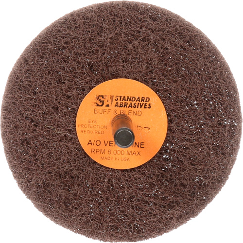 Meule Buff & Blend Standard Abrasives, 3" dia. x 1" la, Arbre 1/4", Oxyde d'aluminium Absolute Business Supply