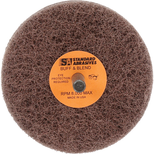 Meule Buff & Blend Standard Abrasives, 3" dia. x 2" la, Arbre 1/4", Oxyde d'aluminium Absolute Business Supply