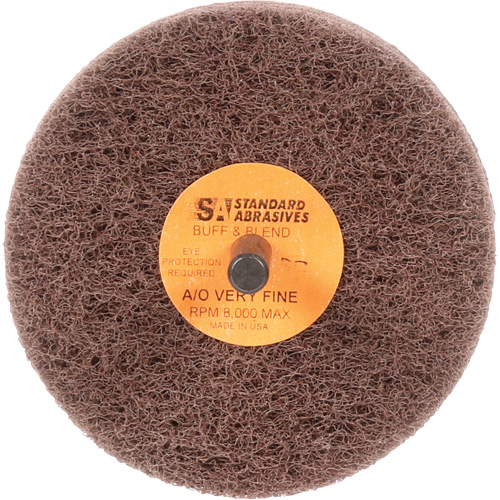 Standard Abrasives Buff & Blend Wheel, 3" Dia. x 3" W, 1/4" Arbor, Aluminum Oxide Absolute Business Supply