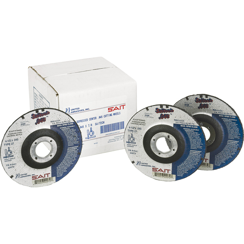Meule &agrave; tronçonner, 4-1/2" x 0,045", Arbre de 7/8", Type 27, Oxyde d'aluminium/C&eacute;ramique, 13500 Tr/min Absolute Business Supply