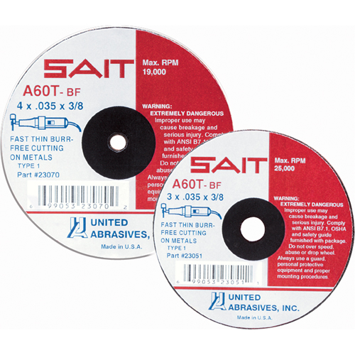 Cut-Off Wheel, 4" x 0.045", 5/8" Arbor, Type 27, Aluminum Oxide, 13500 RPM Absolute Business Supply