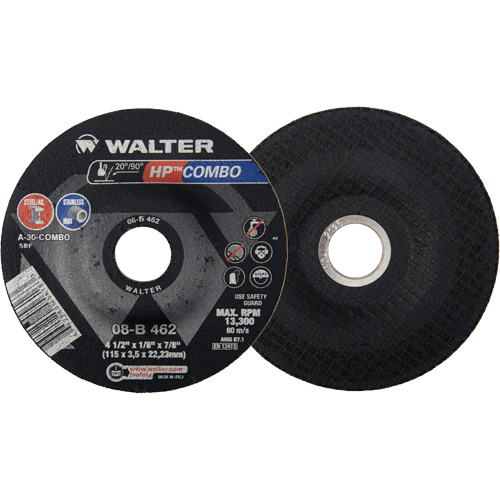 HP Combo Depressed Center Combination Wheel, 4-1/2" x 1/8", 7/8" Arbor, Type 27 Absolute Business Supply