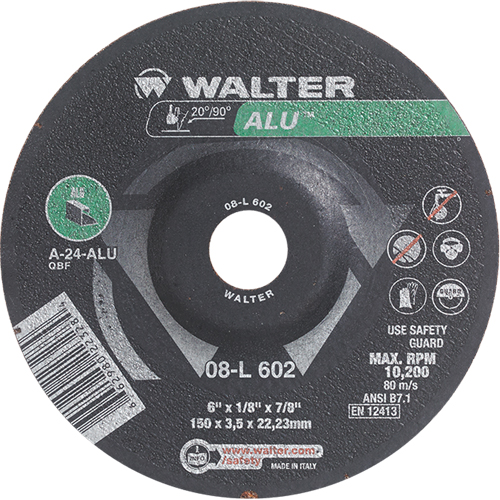 Depressed Centre Grinding Wheels - Aluminium Type 27, 6" x 1/8", 7/8" Arbor, Type 27 Absolute Business Supply