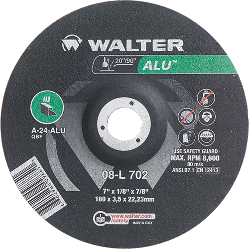 Depressed Centre Grinding Wheels - Aluminium Type 27, 7" x 1/8", 7/8" Arbor, Type 27 Absolute Business Supply