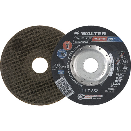Right Angle Grinder Reinforced Cut-Off Wheels - Combo Zip, 5" x 5/64", 7/8" Arbor, Type 27 Absolute Business Supply