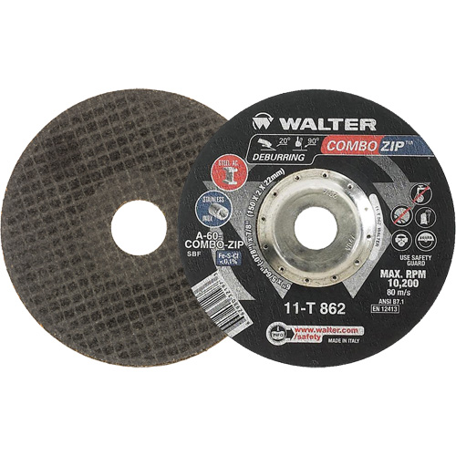 Right Angle Grinder Reinforced Cut-Off Wheels - Combo Zip, 6" x 5/64", 7/8" Arbor, Type 27 Absolute Business Supply