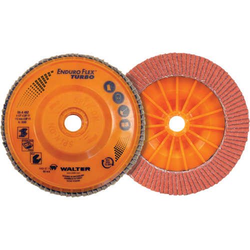 Disque &agrave; lamelles Turbo Enduro-Flex, 4-1/2" x 5/8"-11, Type 27S, Grain 36/60, C&eacute;ramique Absolute Business Supply
