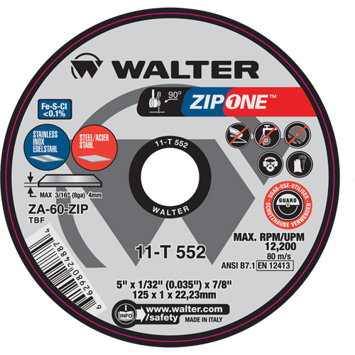 Zip One Cut-Off Wheel, 4-1/2" x 1/32", 7/8" Arbor, Type 1 Absolute Business Supply