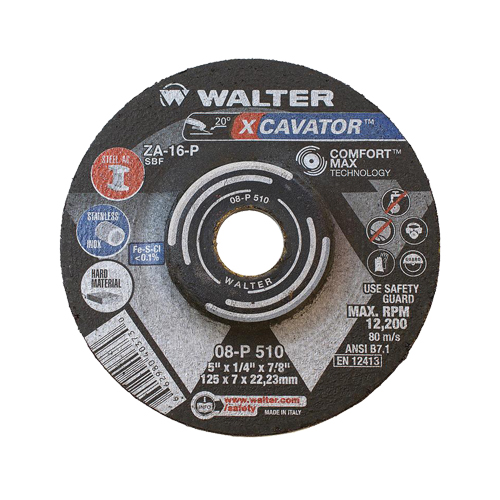 XCAVATOR Grinding Wheel, 5" x 1/4", 7/8"/5/8"-11 Arbor, Zirconium, Type 27 Absolute Business Supply