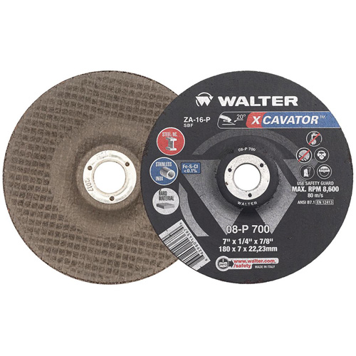 XCAVATOR Grinding Wheel, 7" x 1/4", 7/8" Arbor, Zirconium, Type 27 Absolute Business Supply