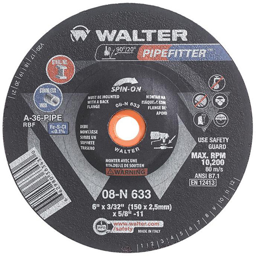 PIPEFITTER Grinding Wheel, 6" x 3/32", Aluminum Oxide, Type 27 Absolute Business Supply
