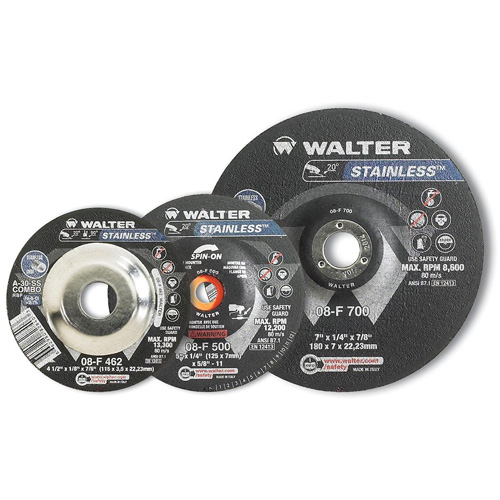 STAINLESS Grinding and Cutting Wheel, 4-1/2" x 1/4", 5/8"-11 Arbor, Type 28S, Aluminum Oxide, 13300 RPM Absolute Business Supply