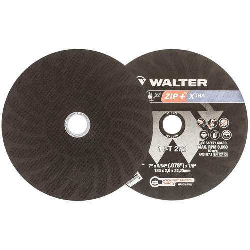 Zip+Xtra Heavy-Duty Cut-Off Wheel, 7" x 5/64", 7/8" Arbor, Type 1, Aluminum Oxide, 8600 RPM Absolute Business Supply