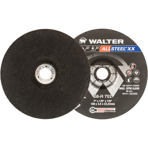 ALLSTEEL XX Depressed Centre Grinding Wheels, 7" x 1/8", 7/8" Arbor, Type 27 Absolute Business Supply