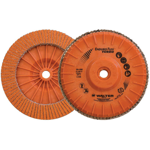 Enduro-Flex Turbo Flap Disc, 6" x 5/8"-11, Type 27S, 36/60 Grit, Ceramic Absolute Business Supply