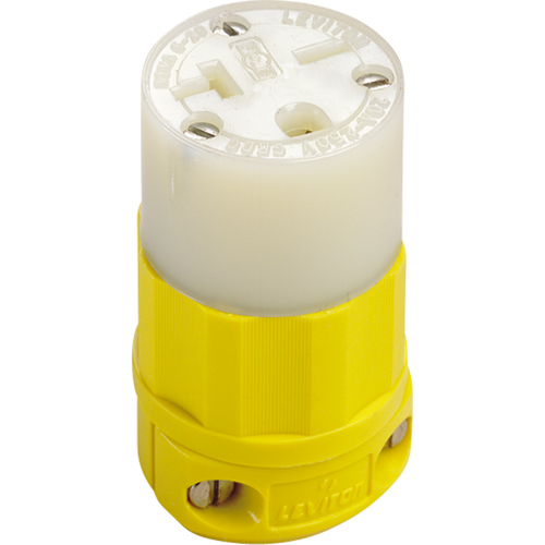 2-Pole 3-Wire Grounding Straight Blade Connector, 5-20P, Nylon Absolute Business Supply