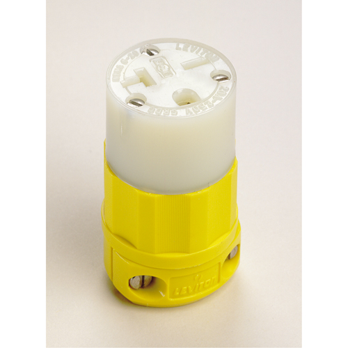 2-Pole 3-Wire Grounding Straight Blade Connector, 5-20P, Nylon Absolute Business Supply