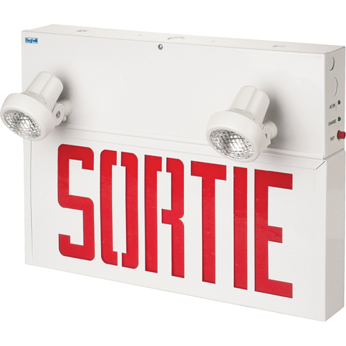 Stella Combination Signs - Sortie, LED, Hardwired, 17-1/2" L x 12-1/2" W, French Absolute Business Supply