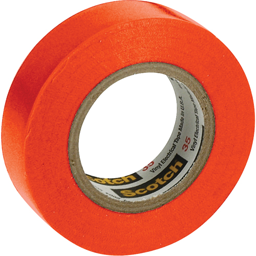 Scotch&reg; 35 Colour Coded Tape, 12.7 mm (1/2") x 20.1 m (66'), Orange, 7 mils Absolute Business Supply