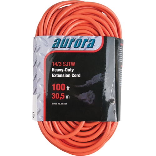 Cordon rallonge en vinyle, Ext&eacute;rieur, SJTW, AWG 14/3, 13 A, 100' Absolute Business Supply