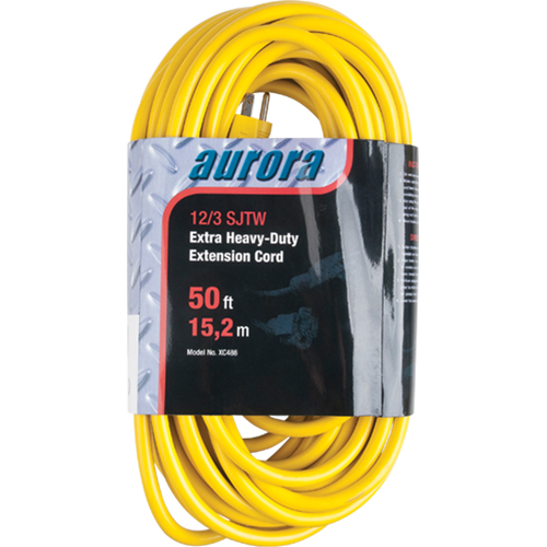 Cordon rallonge en vinyle, Ext&eacute;rieur, SJTW, AWG 12/3, 15 A, 50' Absolute Business Supply