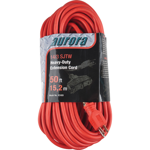 Cordon rallonge en vinyle, Ext&eacute;rieur, SJTW, AWG 14/3, 15 A, 3 prise(s), 50' Absolute Business Supply