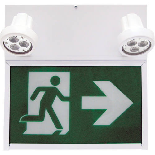 Running Man Exit Sign, LED, Battery Operated/Hardwired, 12" L x 12 1/2" W, Pictogram Absolute Business Supply