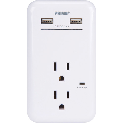 Prime&reg; USB Charger with Surge Protector Absolute Business Supply