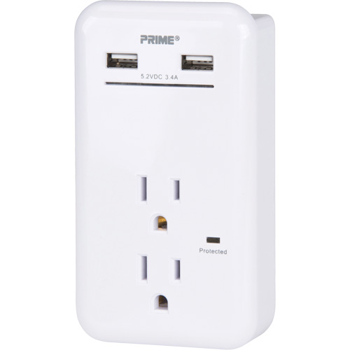 Prime&reg; USB Charger with Surge Protector Absolute Business Supply