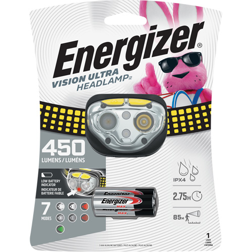 Lampe frontale industrielle Vision Ultra, DEL, 450 lumens, 2 hres de fonctionnement, piles AAA Absolute Business Supply