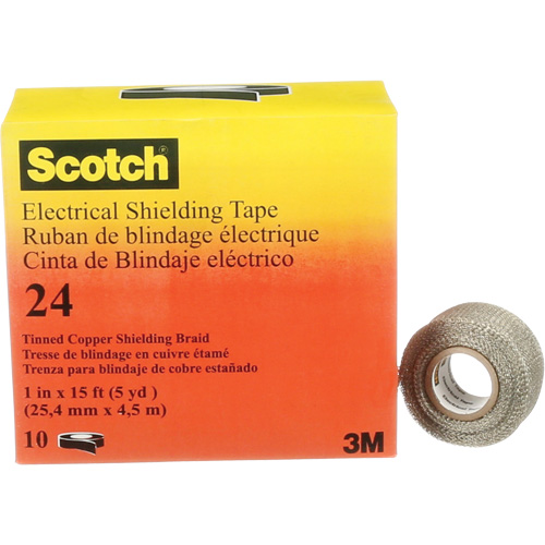 Scotch&reg; Electrical Shielding Tape, 25.4 mm (1") x 4.6 m (15'), Black, 16 mils Absolute Business Supply