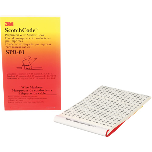 Livret d'&eacute;tiquettes pour le marquage de fils pr&eacute;imprim&eacute;es ScotchCode Absolute Business Supply