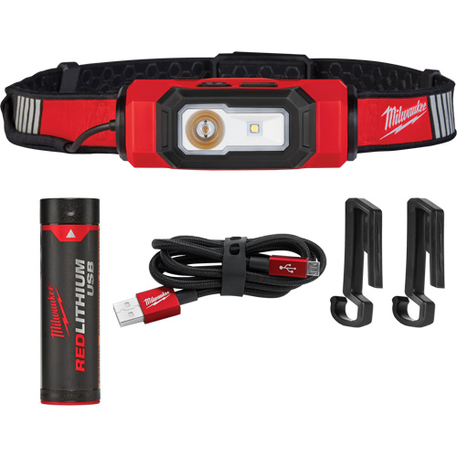 Beacon USB Hard Hat Light, LED, 600 Lumens, 2 Hrs. Run Time, Rechargeable Batteries Absolute Business Supply