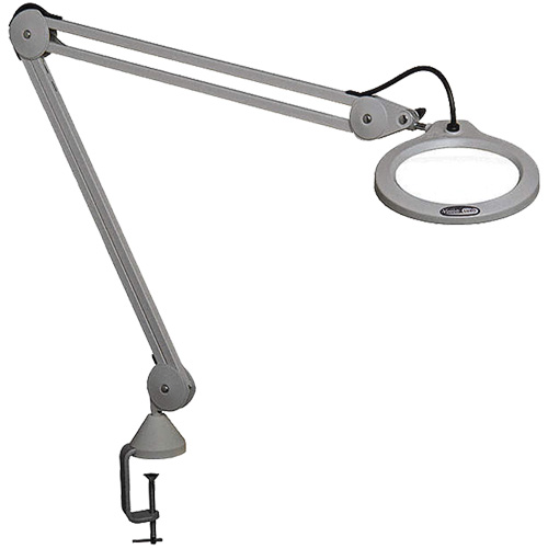 Magnifying Lamp, 5 Diopter, LED Light, 45" Arm, C-Clamp, Grey Absolute Business Supply