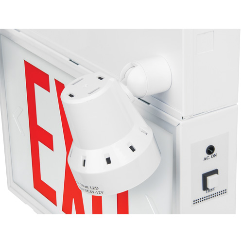 Exit Sign with Security Lights, LED, Battery Operated/Hardwired, 12-1/10" L x 11" W, English Absolute Business Supply