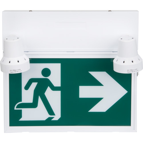 Enseigne d'homme qui court avec &eacute;clairage de s&eacute;curit&eacute;, DEL, &agrave; piles/&agrave; raccordement fixe, 12-1/10" lo x 11" la, Pictogramme Absolute Business Supply